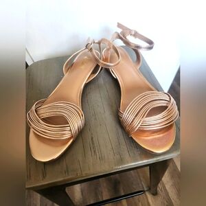 Brash Elegant Rose Gold Strappy Sandals